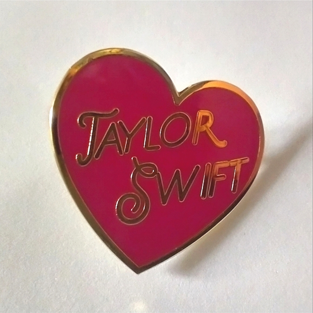 🧁 3/$30 Taylor Swift Pink Heart Enamel Pin NEW